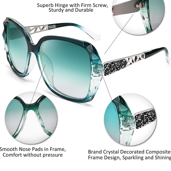 Women sunglasses square glasses polarized shiny - Picture 14 of 14